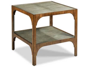 Woodbridge Savoye 26" Square Faux Leather Lisse End Table WBF125821