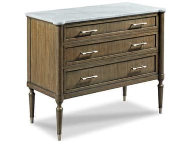Woodbridge 38" Wide 3-Drawers Carrara Marble Eclipse Brown Hardwood Accent Chest WBF406518