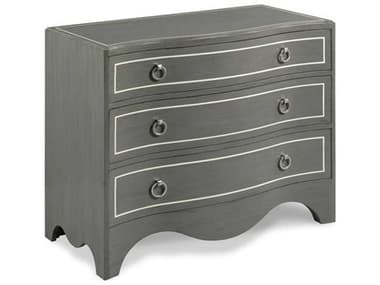 Woodbridge 37" Wide 3-Drawers Sahara With White Striping Gray Hardwood Accent Chest WBFTF40164