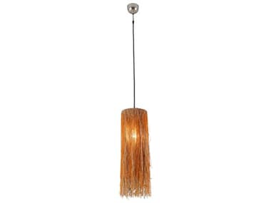 World Interiors Bali 1-Light Nickel Orange Glass Cylinder Round Mini Pendant WITZWBLIBPO