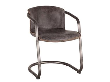World Interiors Chiavari Black Leather Upholstered Arm Dining Chair WITZWCI22268AE