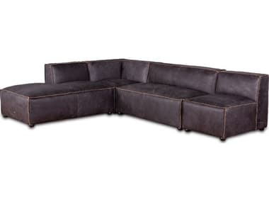 World Interiors Chiavari 112" Wide Leather Upholstered Sectional Sofa WITZWCIASECTAE