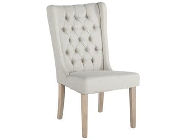 World Interiors Chloe Tufted Birch Wood Natural Fabric Upholstered Side Dining Chair WITZWCL04N