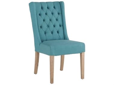 World Interiors Chloe Tufted Birch Wood Blue Fabric Upholstered Side Dining Chair WITZWCL82VS10NP