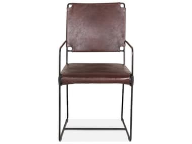 World Interiors Melbourne Black Leather Arm Dining Chair WITZWMLBNAC18L