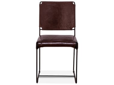 World Interiors Melbourne Black Leather Upholstered Side Dining Chair WITZWMLBNDC18L2X