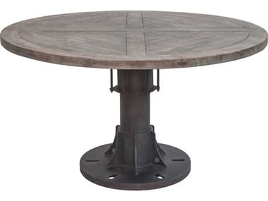 World Interiors Sterling 54" Round Wood Natural Patina Dining Table WITZWOMRD54F