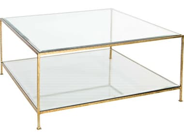 Worlds Away 37" Square Glass Coffee Table WAQUADROG