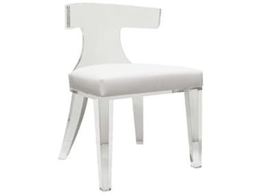 Worlds Away Clear Fabric Upholstered Side Dining Chair WADUKEWH