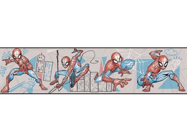 York Wallcoverings Disney Kids Vol-4 Red / Gray / Blue Spider-Man Fracture Wallpaper Border YWDI1030BD