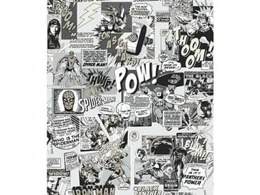 York Wallcoverings Disney Kids Vol-4 Black / White Marvel Comics Pow Wallpaper YWDI0946