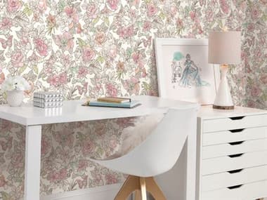 York Wallcoverings Disney Kids Vol-4 Coral Disney Princess Royal Floral Wallpaper YWDI0966