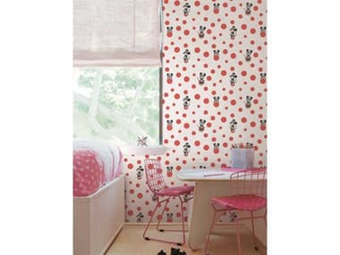 York Wallcoverings Disney Kids Vol-4 Red Disney Minnie Mouse Dots Wallpaper YWDI1029