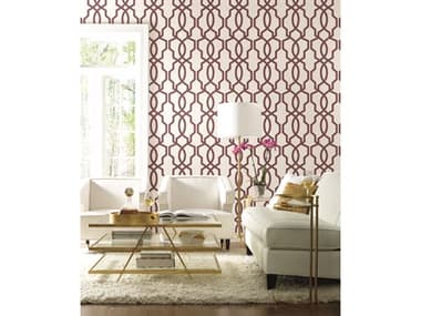 York Wallcoverings Geometric Resource Library Red Hourglass Trellis Wallpaper YWGM7520