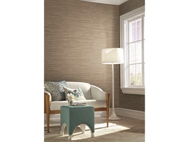 York Wallcoverings Grasscloth Resource Library Taupe Lustrous Grasscloth Wallpaper YWPA130406LW
