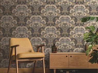 York Wallcoverings Modern Heritage 125th Anniversary Charcoal / Gold Yarrow Nouveau Wallpaper YWNV5557