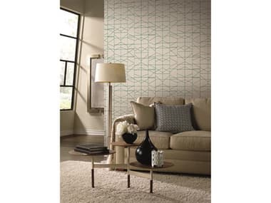 York Wallcoverings Geometric Resource Library Green / Cream Modern Perspective Wallpaper YWGM7544