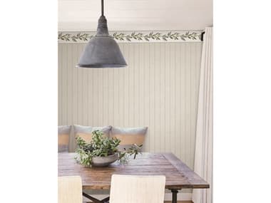 York Wallcoverings Simply Farmhouse Taupe / Charcoal In Stitches Stripe Wallpaper YWFH4077