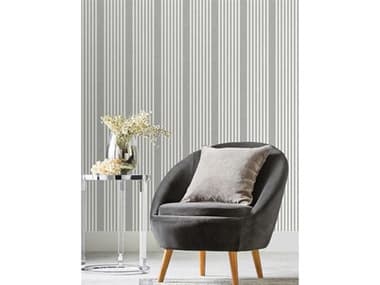York Wallcoverings Stripes Resource Library Charcoal French Linen Stripe Wallpaper YWSR1586
