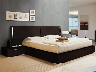 YumanMod Enter Platform Bed with Nightstands and Lights YMCR54HBW