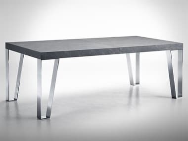 YumanMod Kyte Extendable Rectangular Stone Slate Steel Dining Table YMOR0104