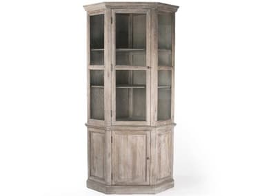 Zentique 43'' Wide Oak Wood Limed Grey Display Cabinet ZENT116E272