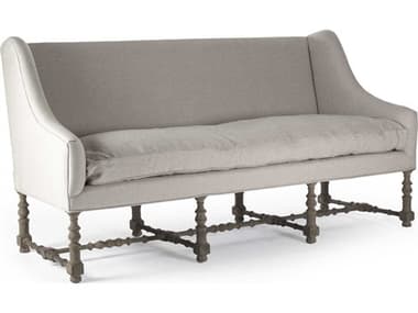 Zentique 77" Linen Gray Fabric Upholstered Accent Bench ZENLISH1418131