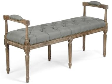 Zentique Sea Foam Green Linen Upholstered Accent Bench ZENZEN04E272I