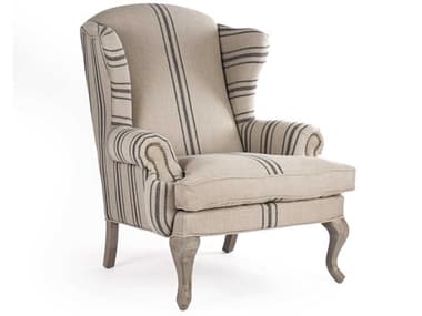 Zentique 28" Beige Fabric Accent Chair ZENCF075E2553BLUESTRIPE