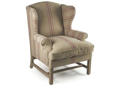 Zentique Fabien English Khaki / Red Stripe Accent Chair ZENCF090E2553A034REDSTRIPE