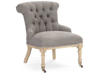 Zentique Fulbert Grey Cotton Rolling Accent Chair ZENTH034ZE255A084