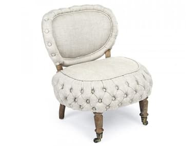 Zentique Sylvie Cream Natural Linen Rolling Accent Chair ZENTH048E272A015A