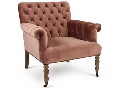 Zentique Rolling 34" Pink Fabric Tufted Accent Chair ZENZEN026E272V069