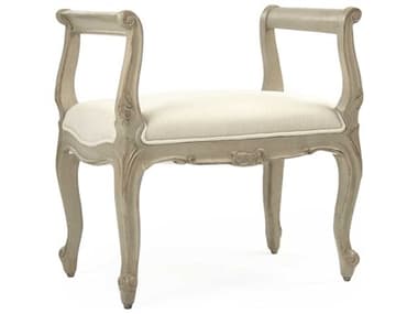 Zentique 22" White Fabric Upholstered Accent Stool ZENLISH154908