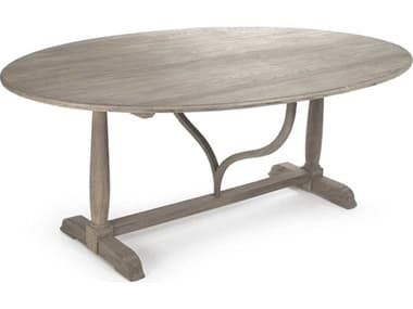 Zentique Arek Raw Natural 80'' Wide Oval Bar Height Dining Table ZENLISH112571
