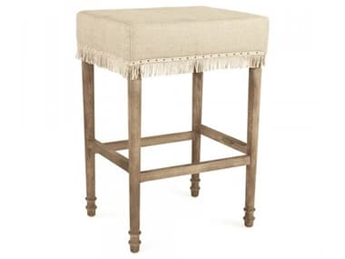 Zentique Hemp Linen Upholstered Oak Wood Bar Stool ZENCF167BARE272H009