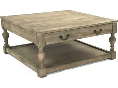 Zentique 39" Square Wood Limed Grey Coffee Table ZENCT755