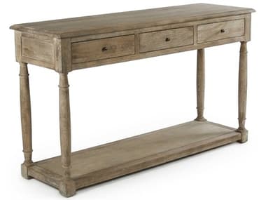 Zentique Rectangular Wood Limed Grey Console Table ZENT069E272