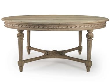 Zentique 70" Round Wood Dry Natural Elm Dining Table ZENLIS92515
