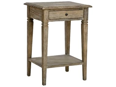 Zentique 19" Square Wood Limed Grey End Table ZENT019E272