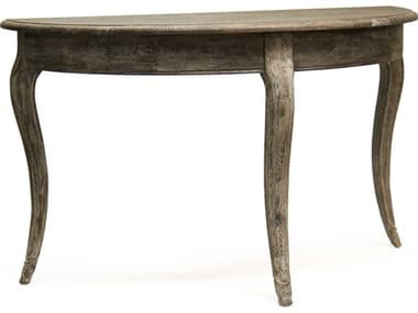 Zentique Maison Demilune Wood Limed Charcoal Console Table ZENT030E271