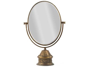 Zentique Cerise Distressed Gold 20''W x 30''H Oval Mirror ZENEZT160437A