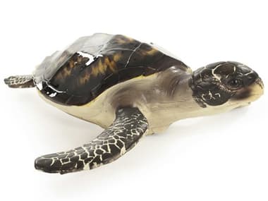 Zentique Black / Cream Sea 10'' Wide Turtle Sculpture ZENSHI042