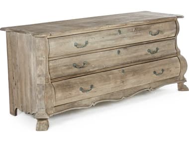 Zentique 75" Wide 3-Drawers Natural Beech Wood Dresser ZENLIS102627