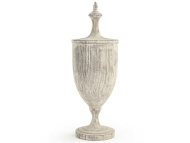 Zentique White Wash Wooden Urn ZENLIS100647