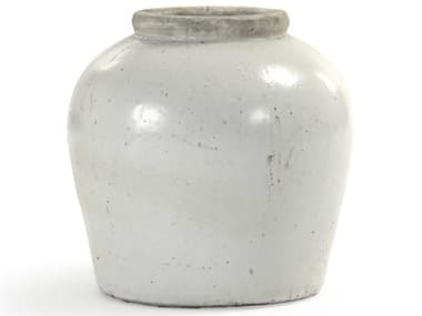 Zentique Distressed White 13'' Wide Jar ZEN4869SA25A