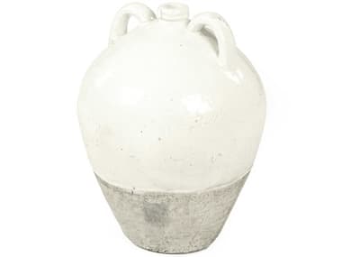 Zentique Distressed White Handle Jar ZEN8563LA25A