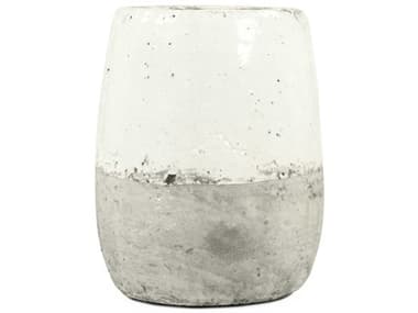 Zentique Distressed White 11" High Vase ZEN9344LA25A