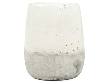 Zentique Distressed White 9" High Vase ZEN9344MA25A