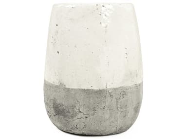 Zentique Distressed White 8" High Vase ZEN9344SA25A